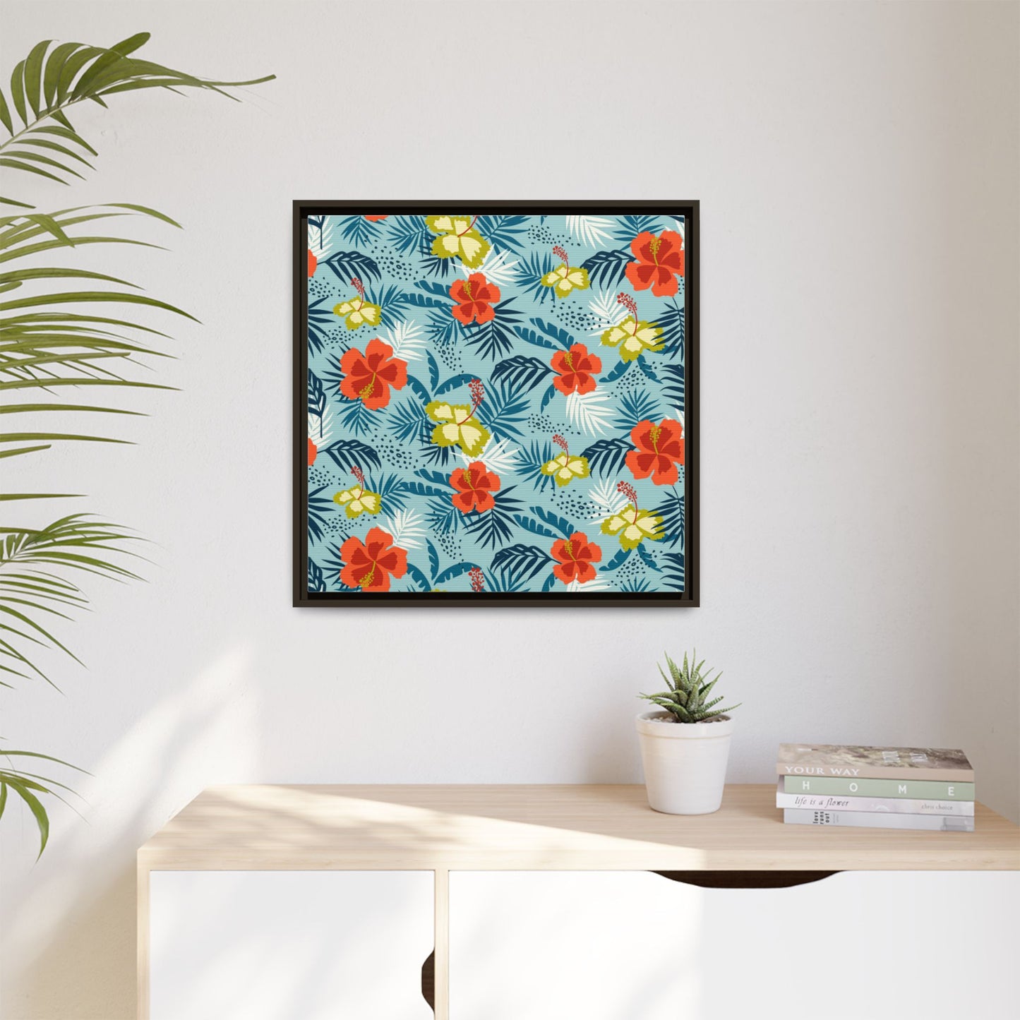 Tropical Summer Framed Matte Canvas Art