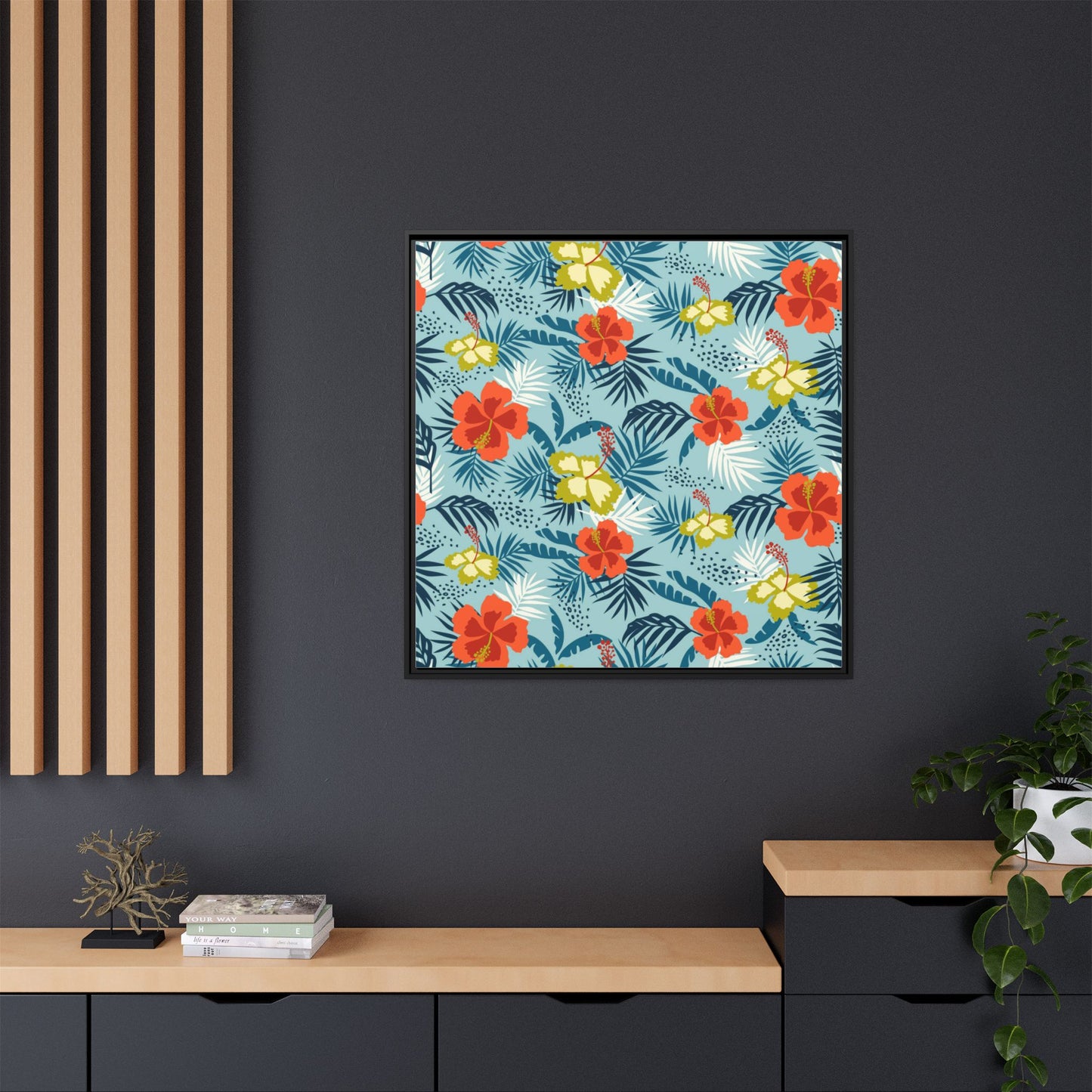 Tropical Summer Framed Matte Canvas Art