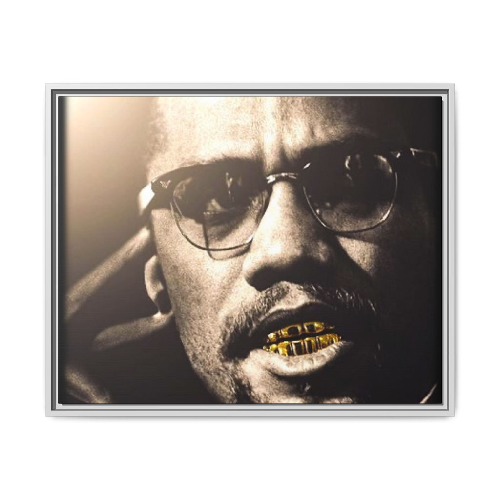 Malcom X  Matte Canvas, Framed (Multi-color)