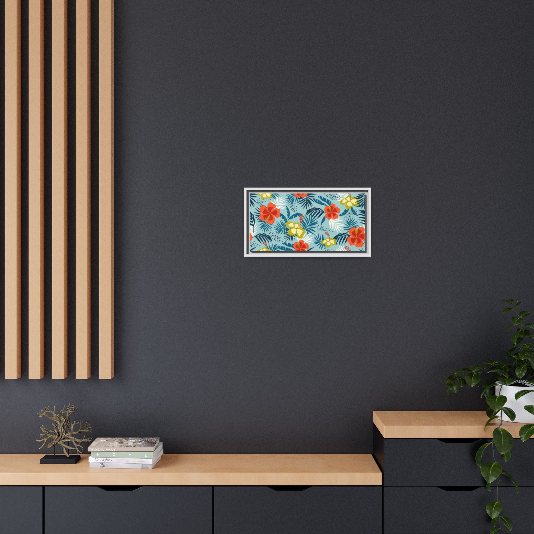 Tropical Summer Framed Matte Canvas Art