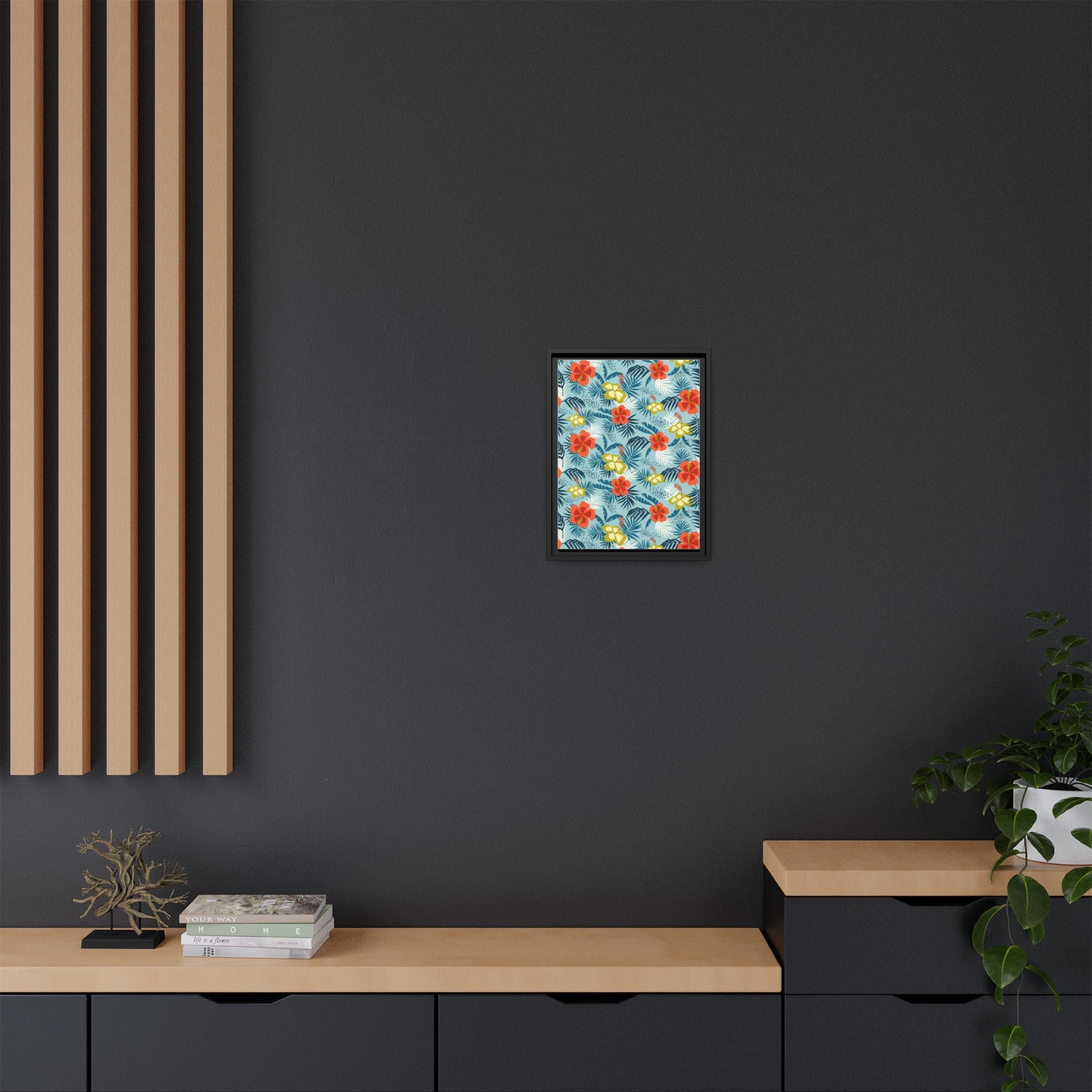Tropical Summer Framed Matte Canvas Art