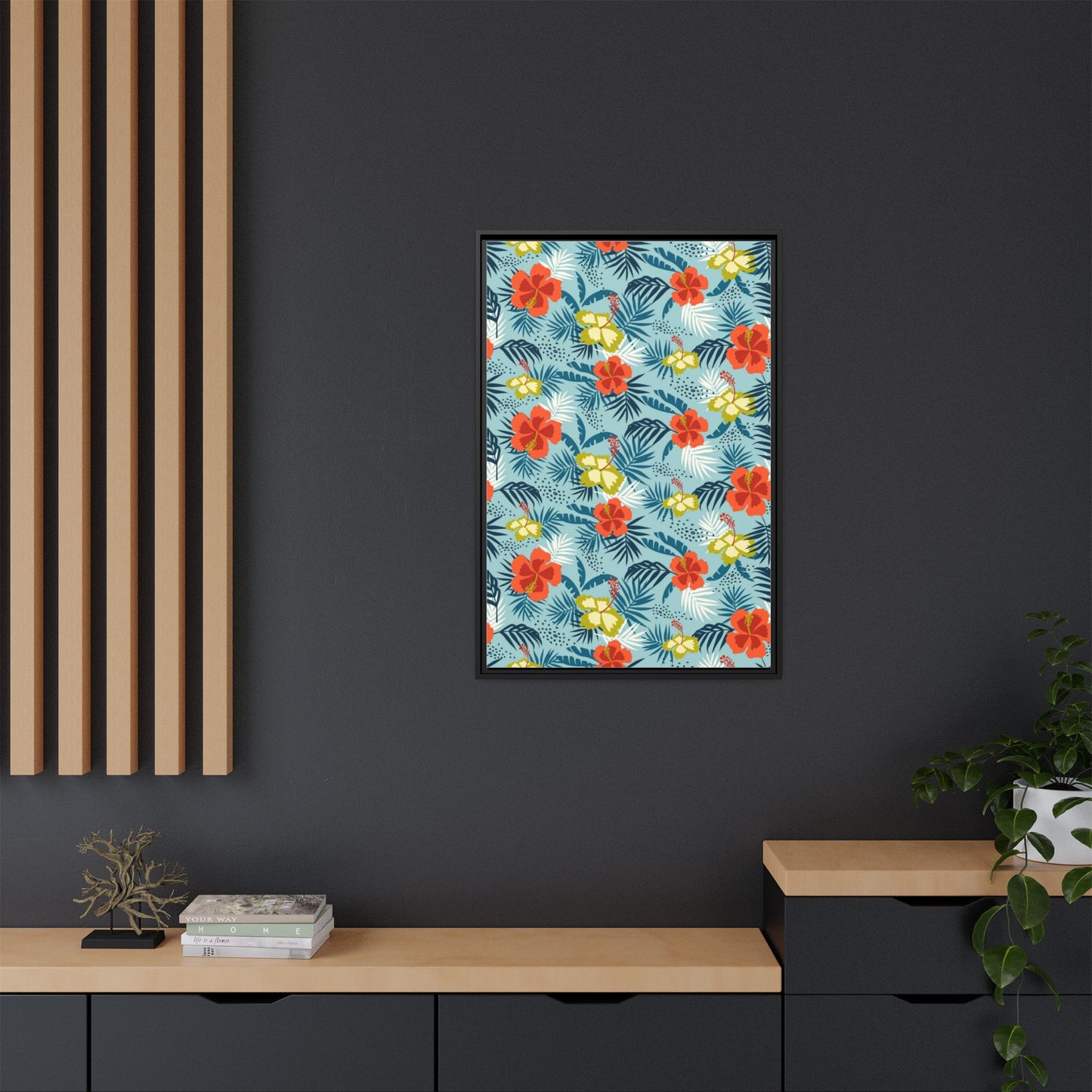 Tropical Summer Framed Matte Canvas Art