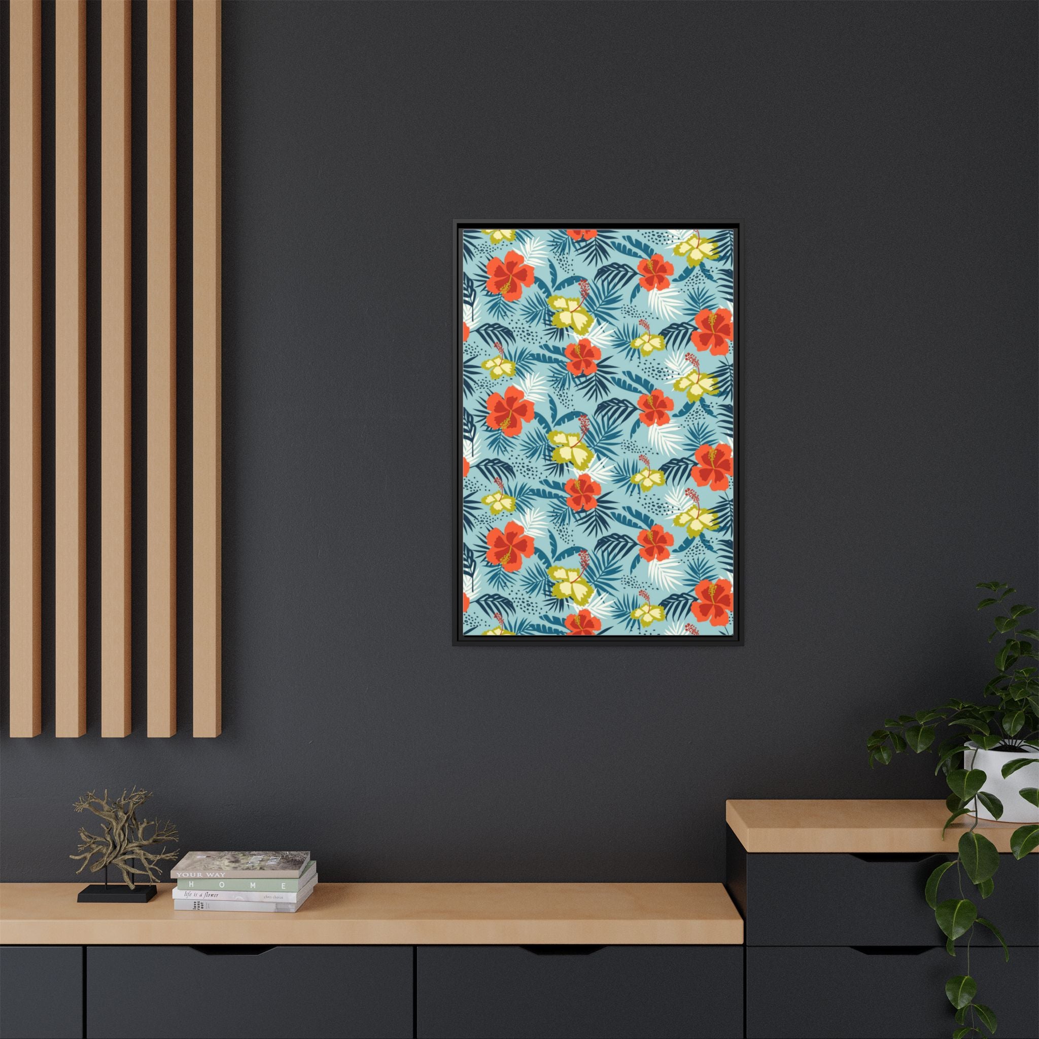 Tropical Summer Framed Matte Canvas Art