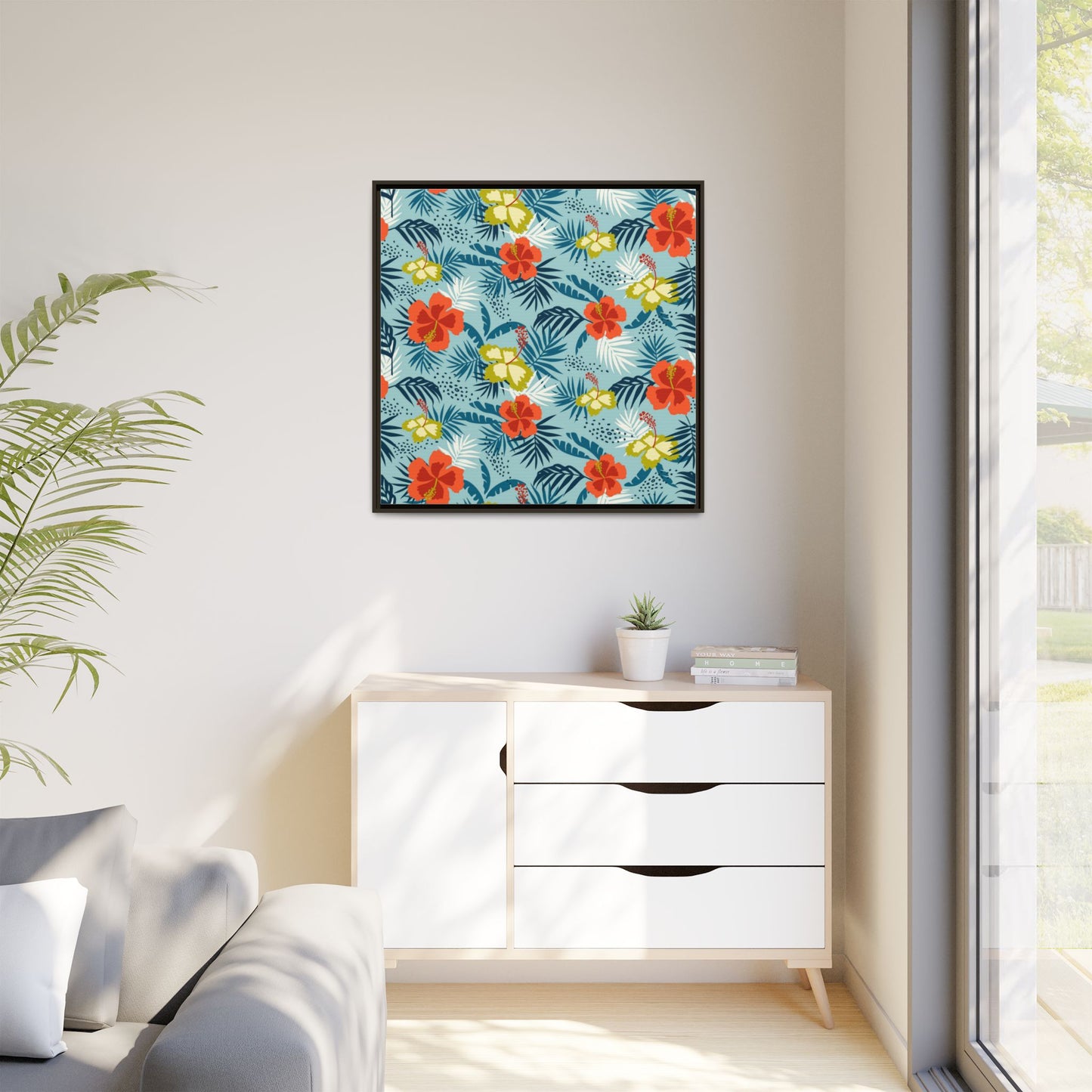 Tropical Summer Framed Matte Canvas Art