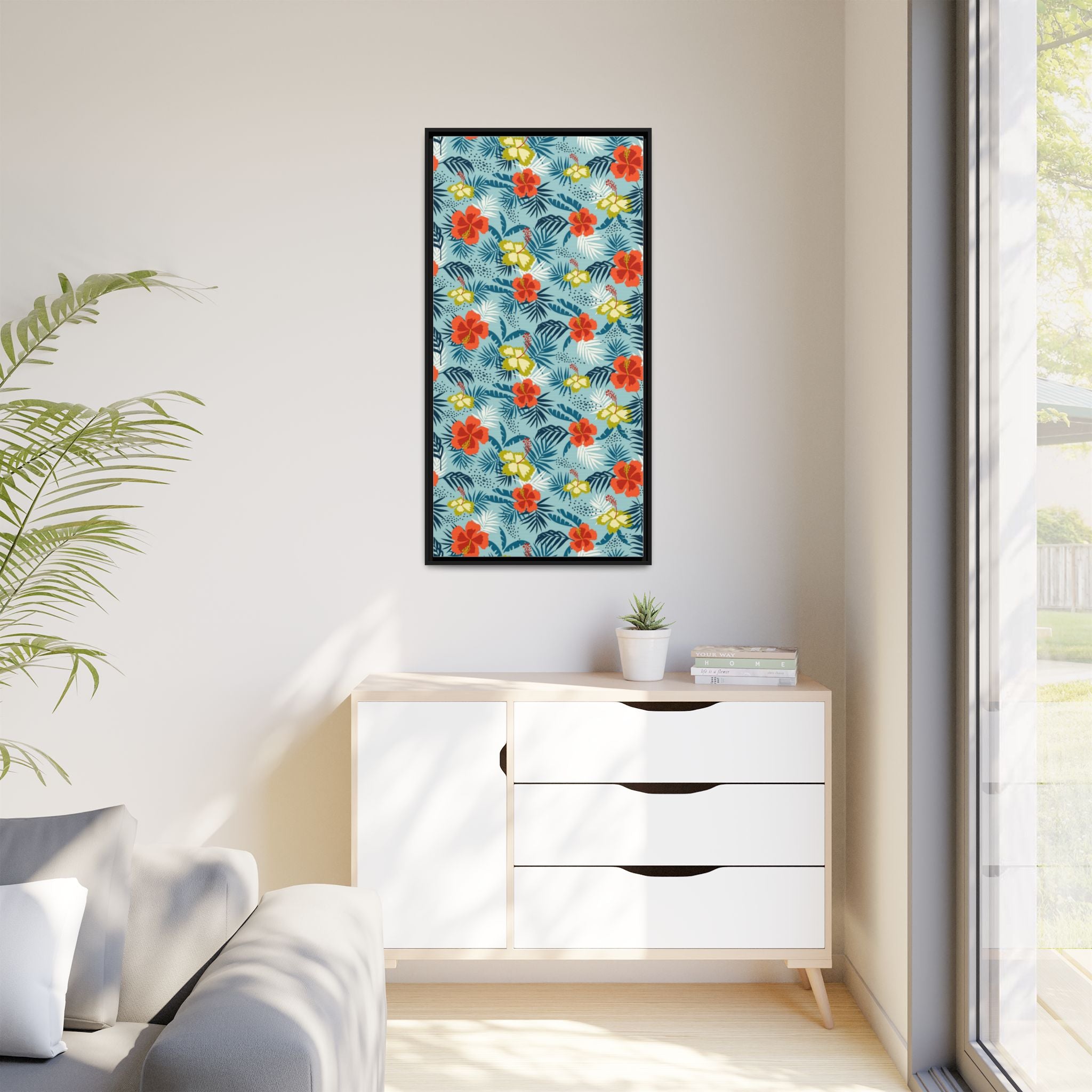 Tropical Summer Framed Matte Canvas Art