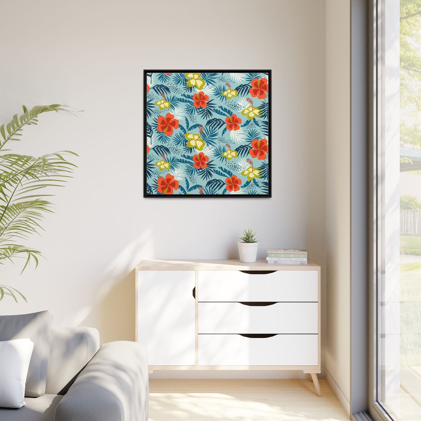 Tropical Summer Framed Matte Canvas Art
