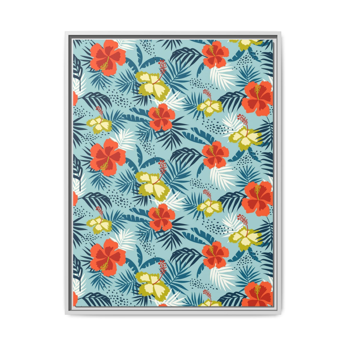 Tropical Summer Framed Matte Canvas Art