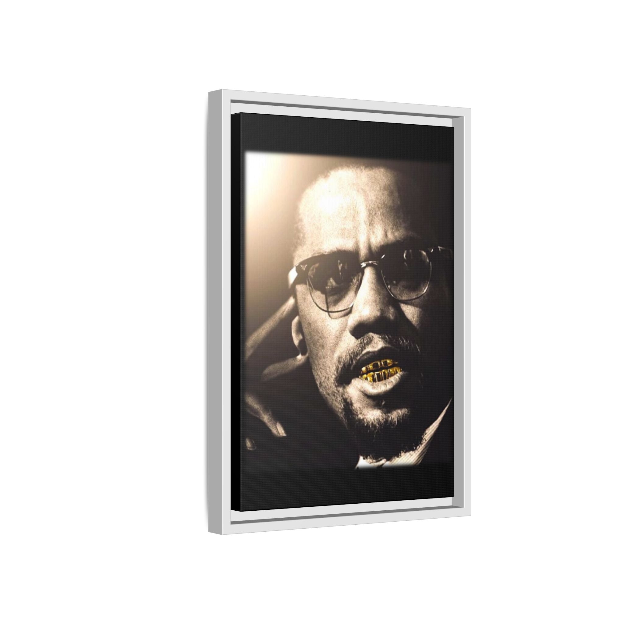 Malcom X  Matte Canvas, Framed (Multi-color)