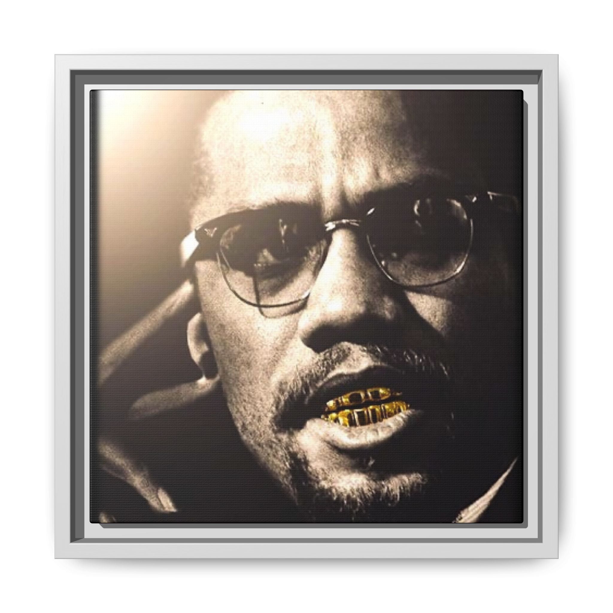 Malcom X  Matte Canvas, Framed (Multi-color)