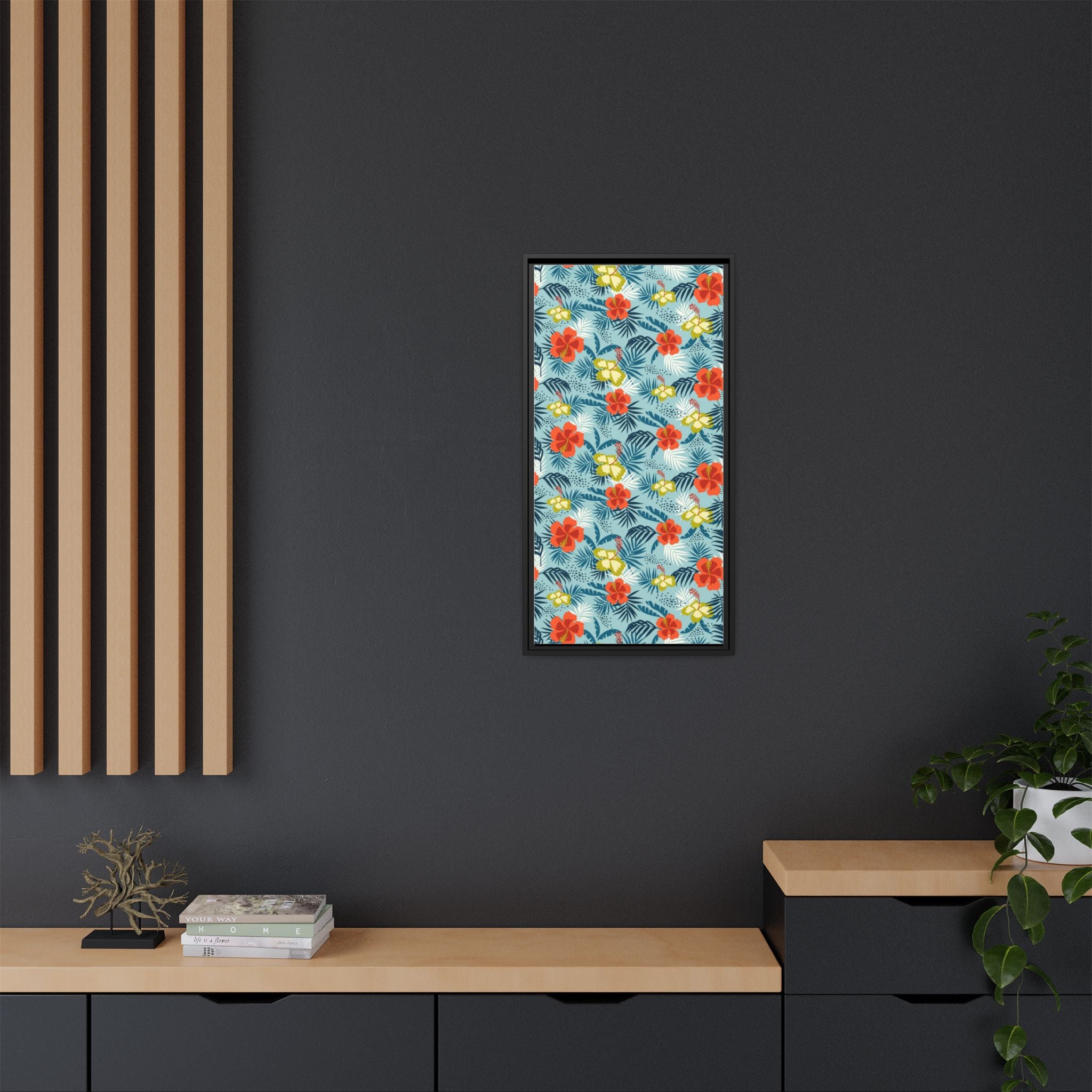 Tropical Summer Framed Matte Canvas Art