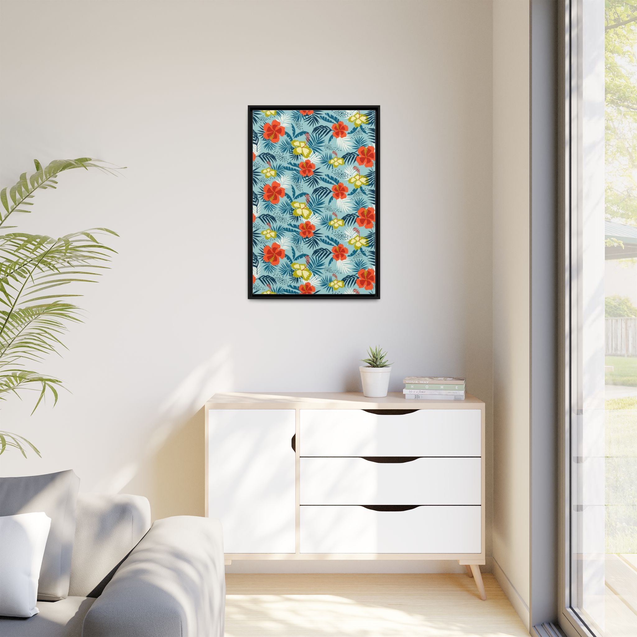 Tropical Summer Framed Matte Canvas Art