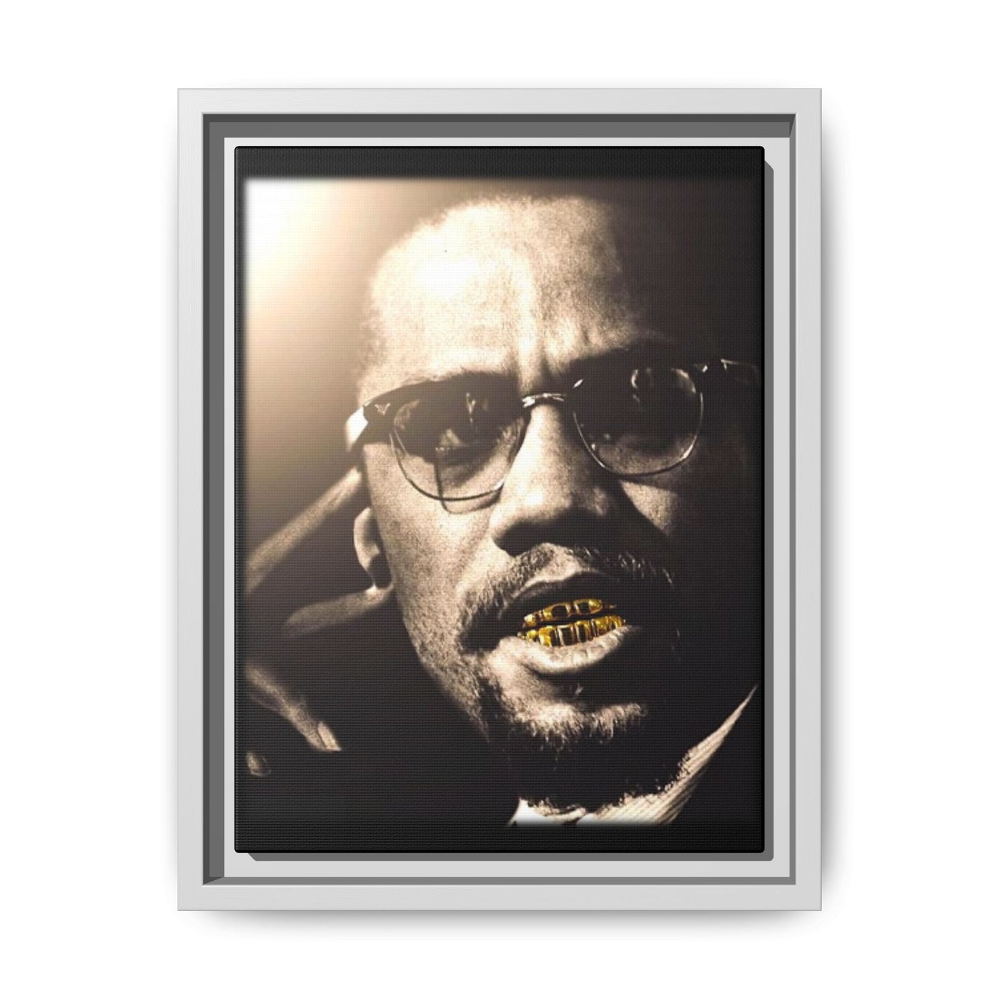 Malcom X  Matte Canvas, Framed (Multi-color)
