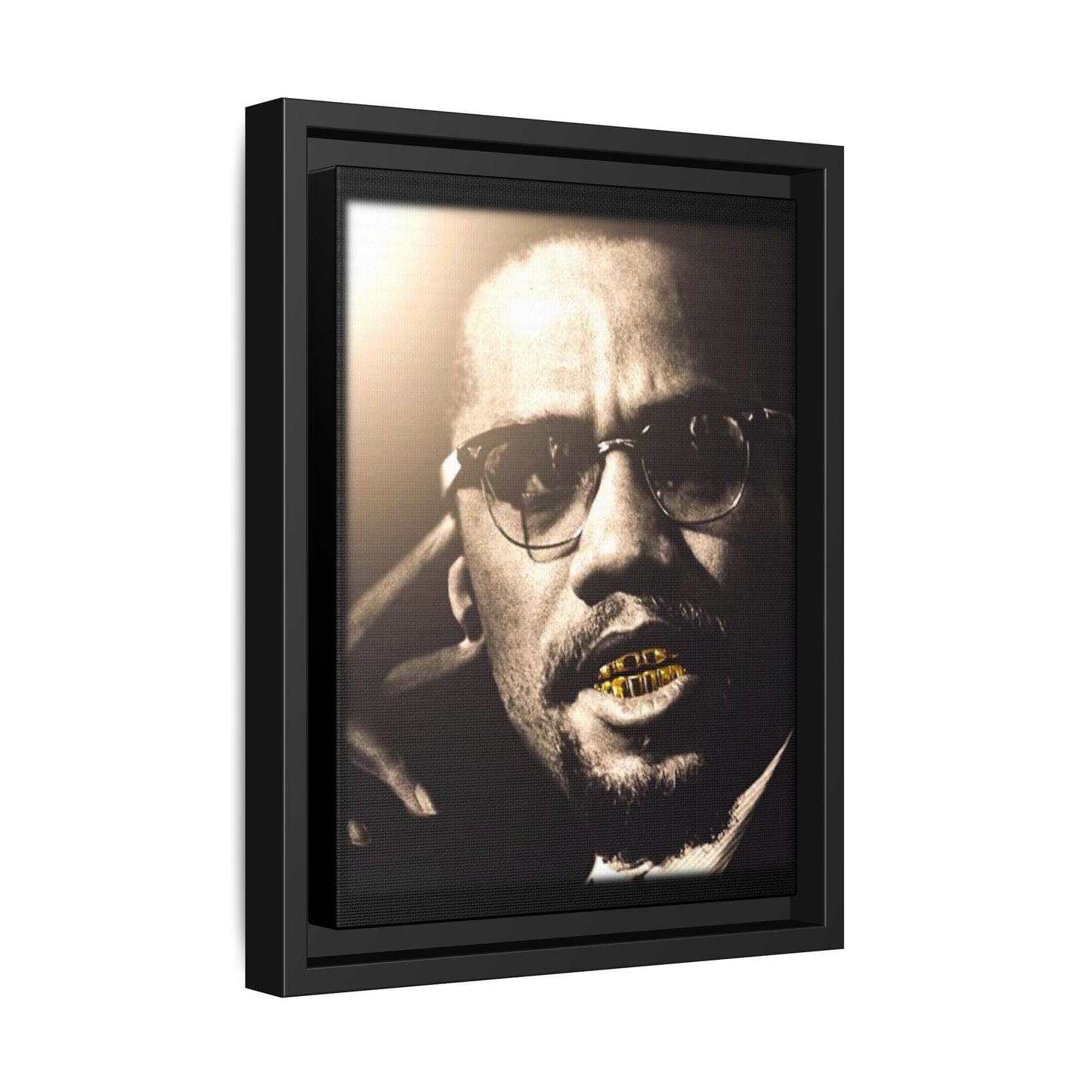 Malcom X  Matte Canvas, Framed (Multi-color)
