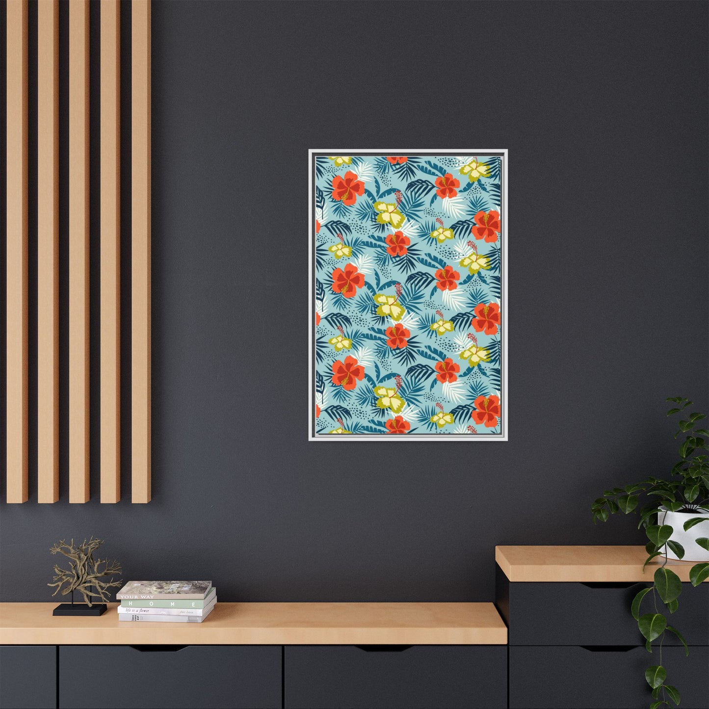Tropical Summer Framed Matte Canvas Art