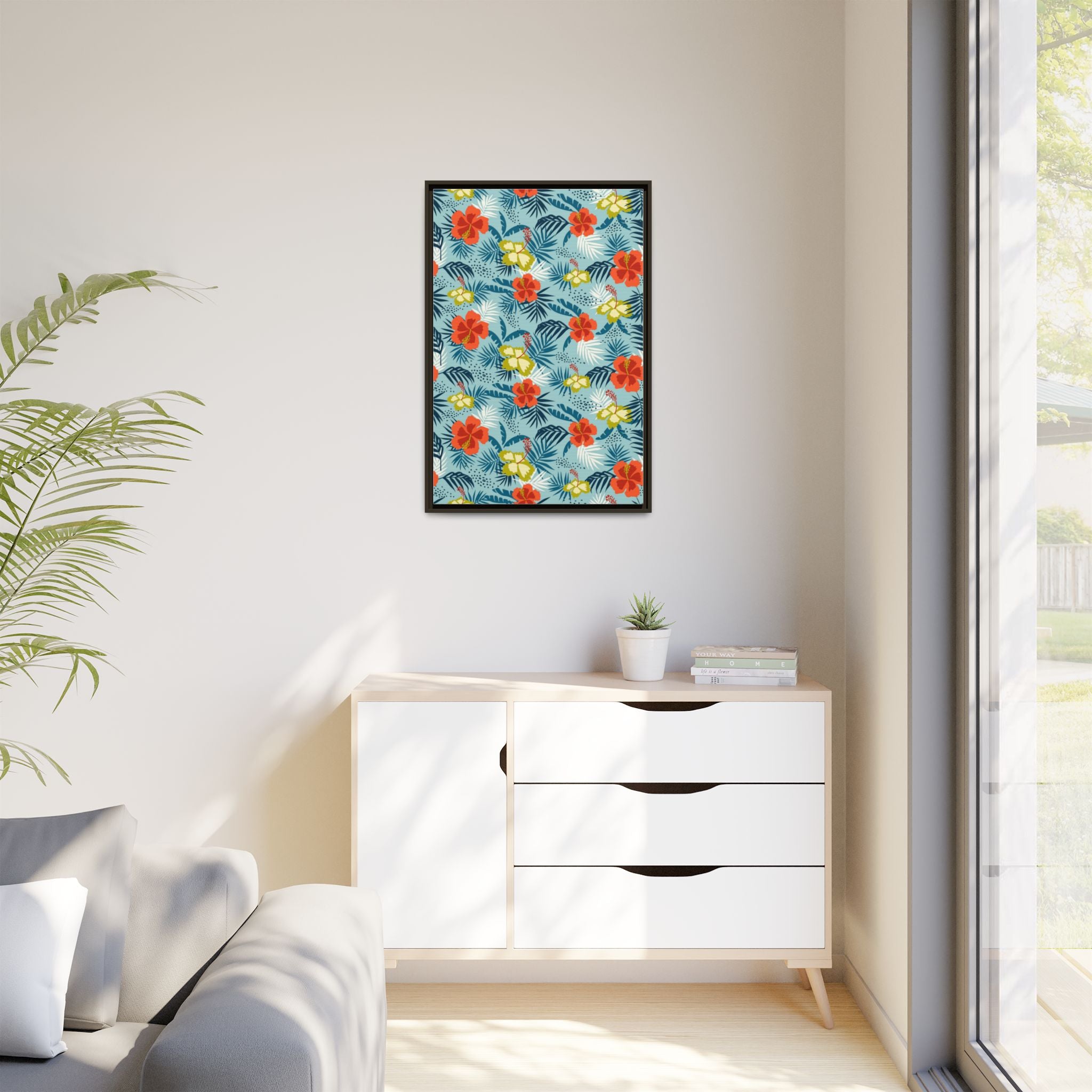Tropical Summer Framed Matte Canvas Art