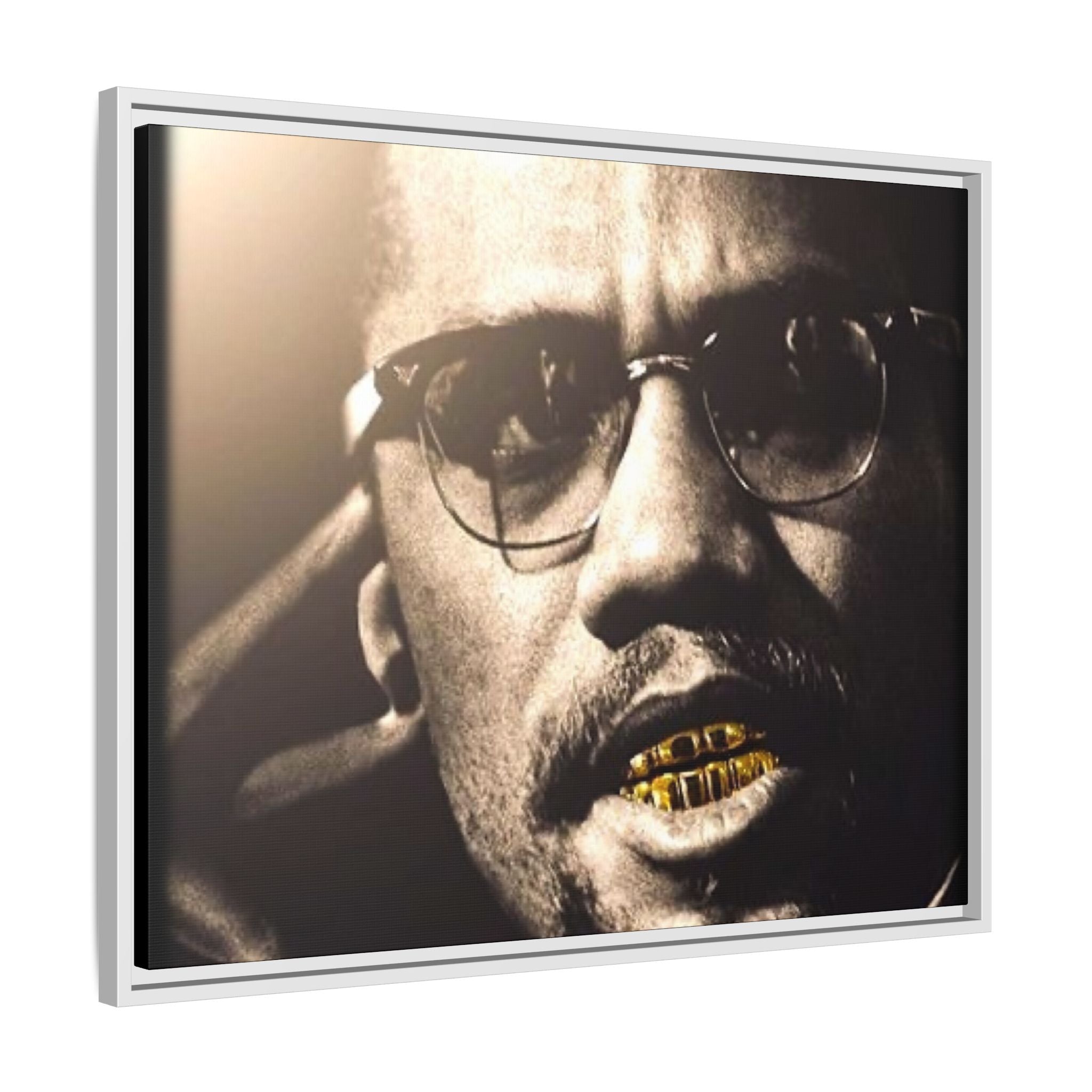Malcom X  Matte Canvas, Framed (Multi-color)
