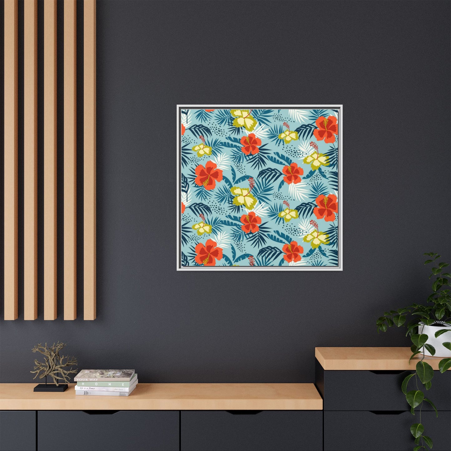 Tropical Summer Framed Matte Canvas Art