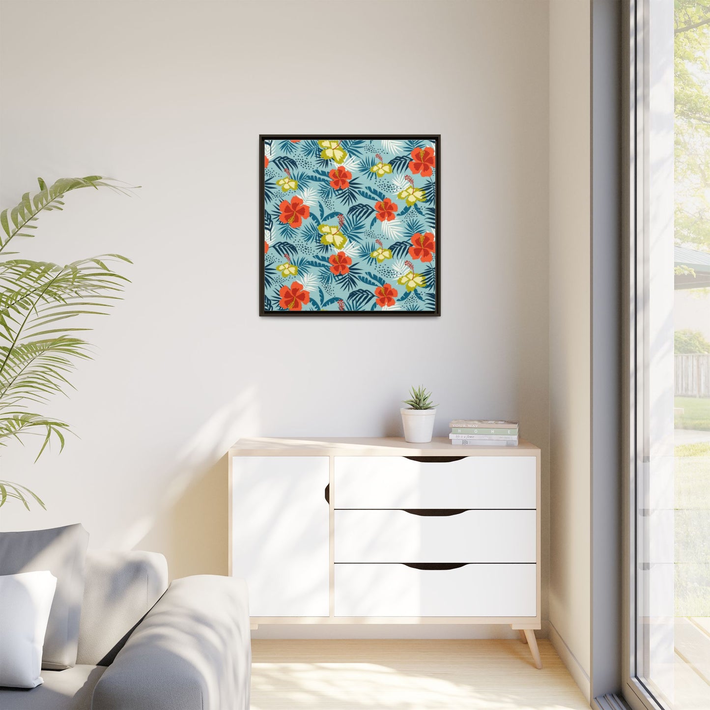 Tropical Summer Framed Matte Canvas Art