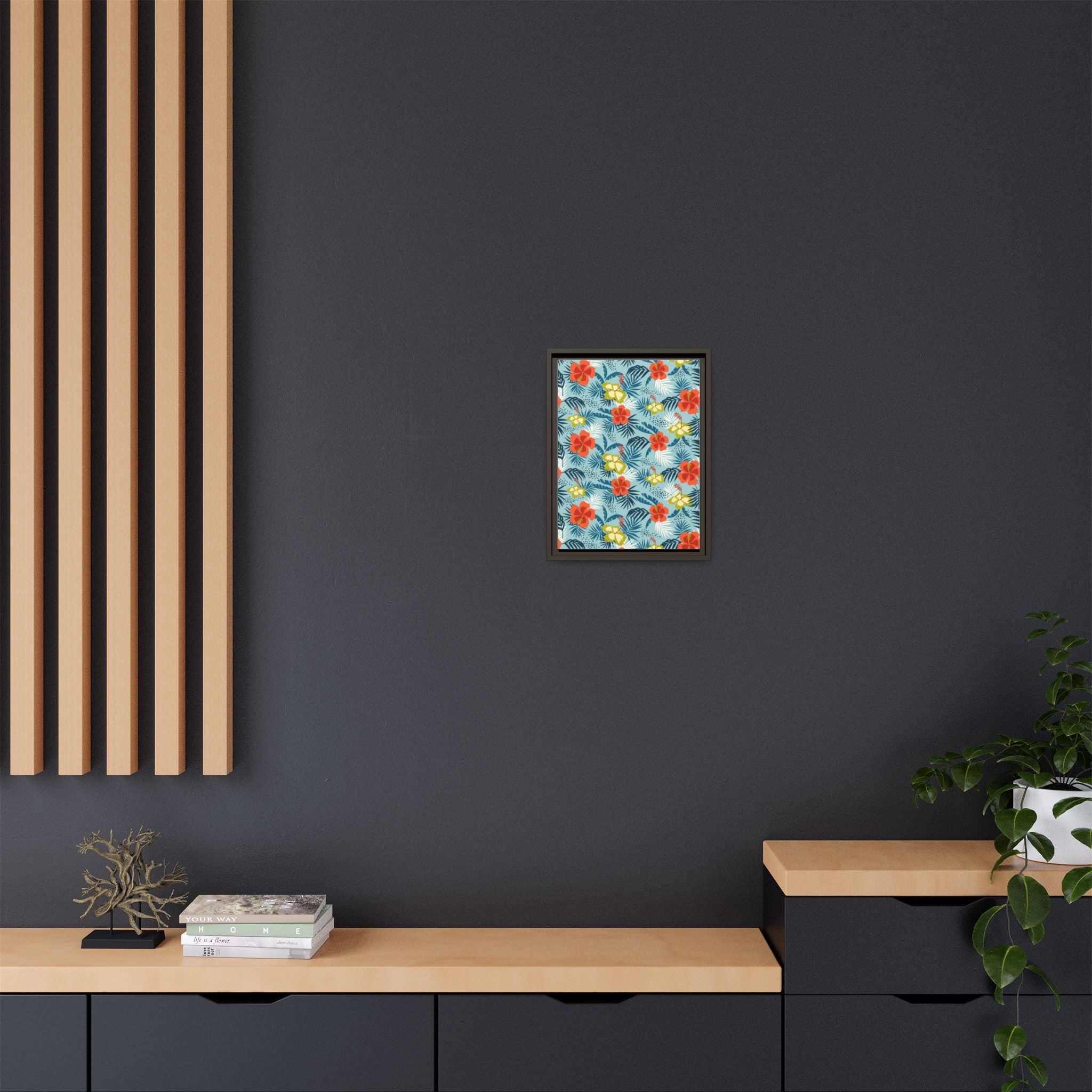 Tropical Summer Framed Matte Canvas Art