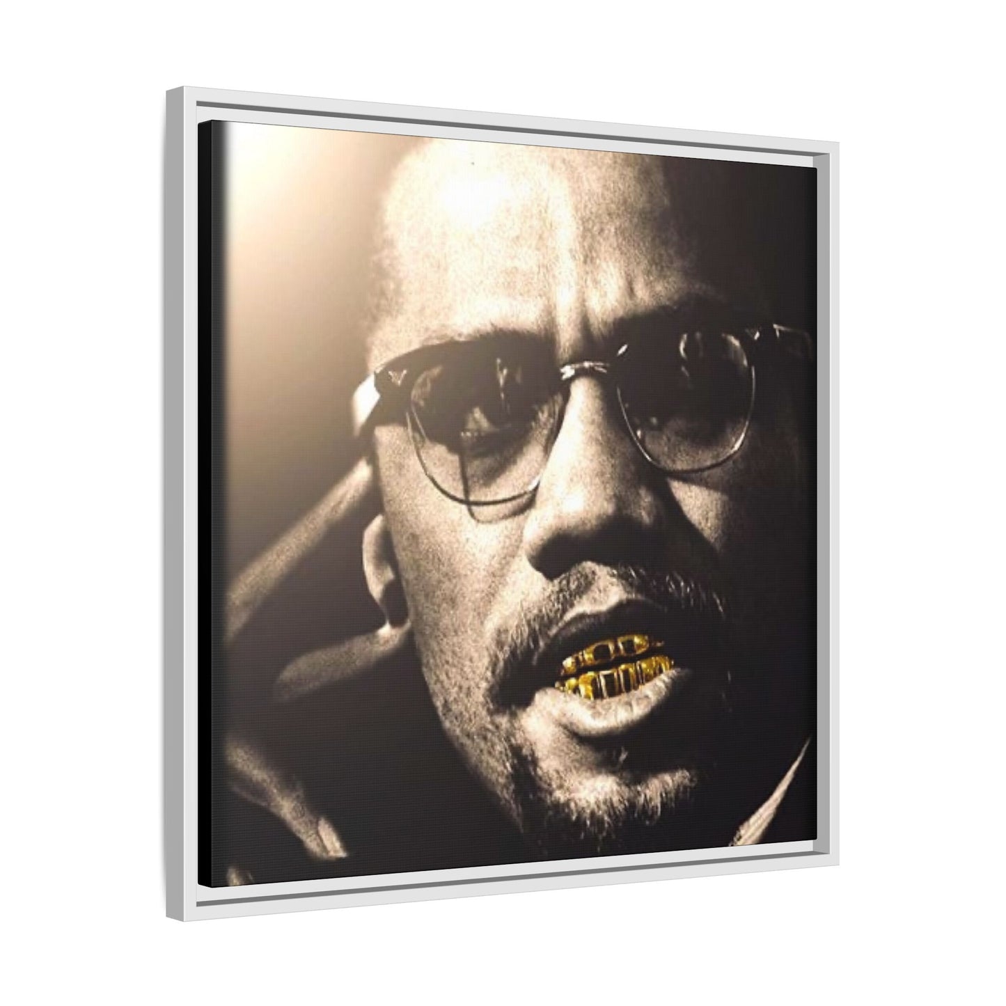 Malcom X  Matte Canvas, Framed (Multi-color)
