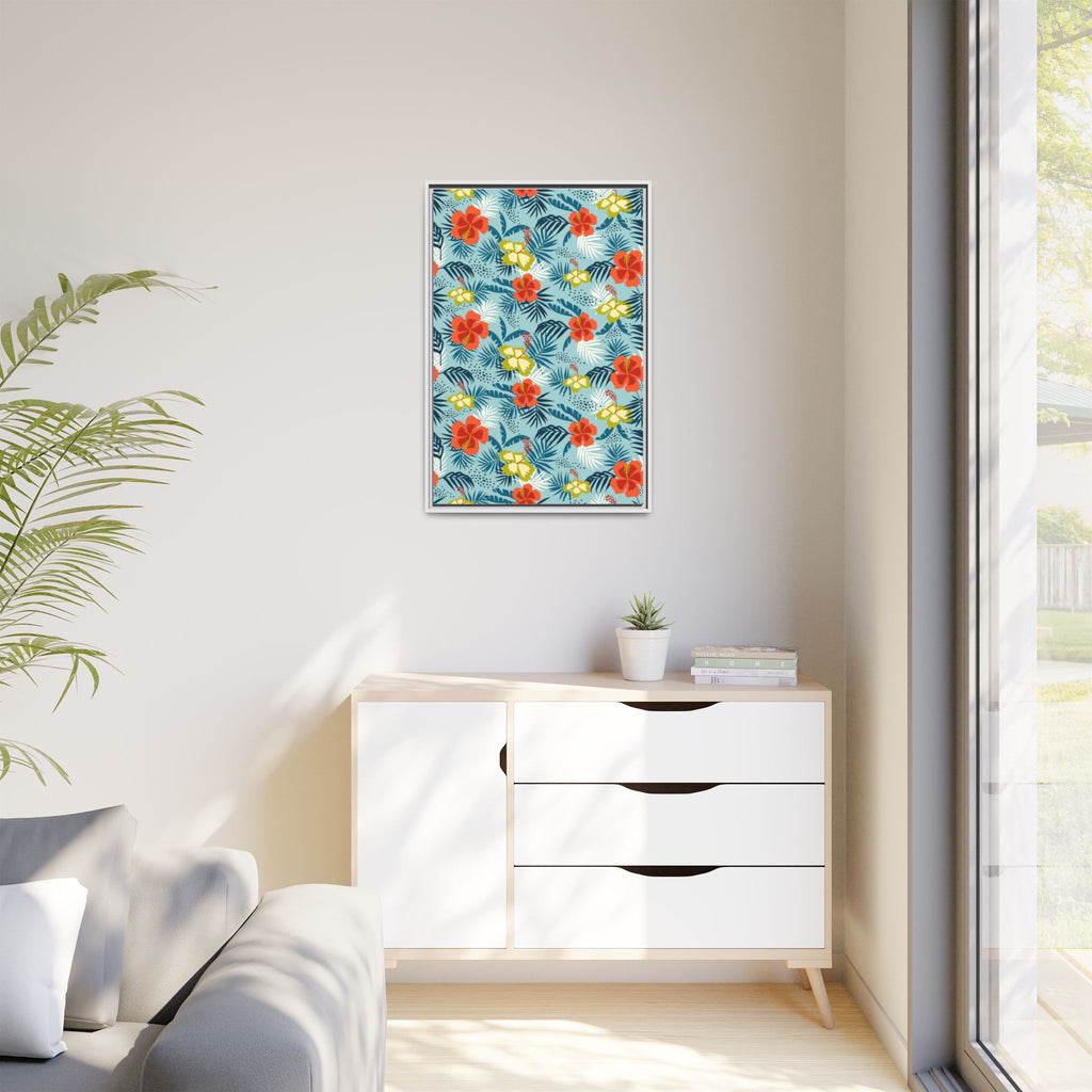 Tropical Summer Framed Matte Canvas Art
