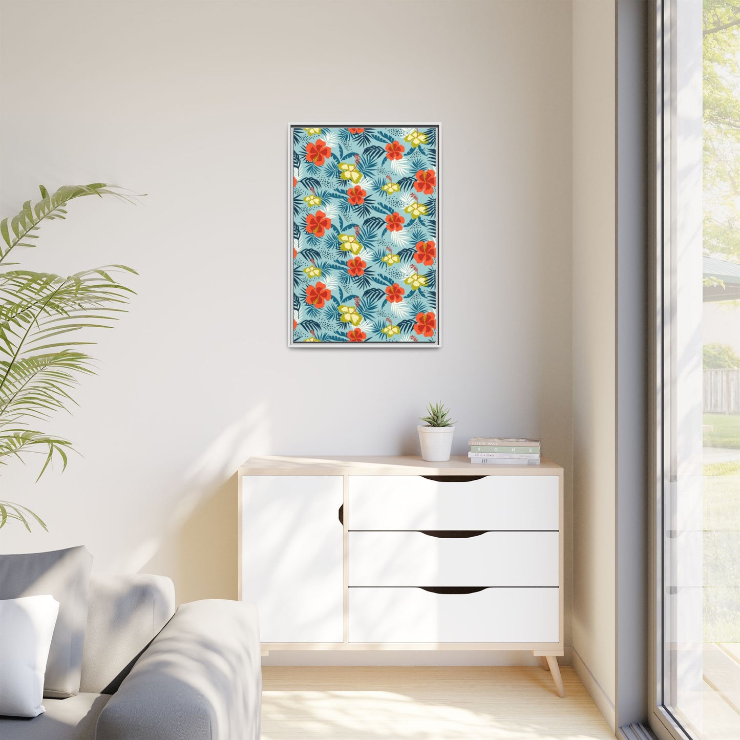 Tropical Summer Framed Matte Canvas Art