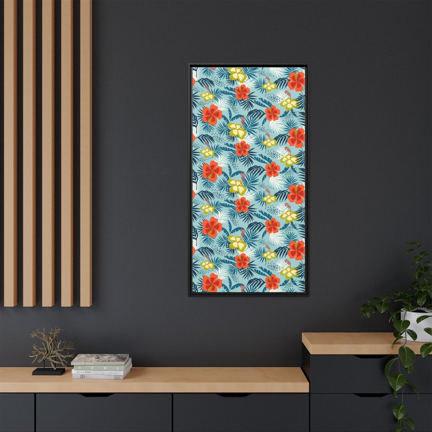 Tropical Summer Framed Matte Canvas Art