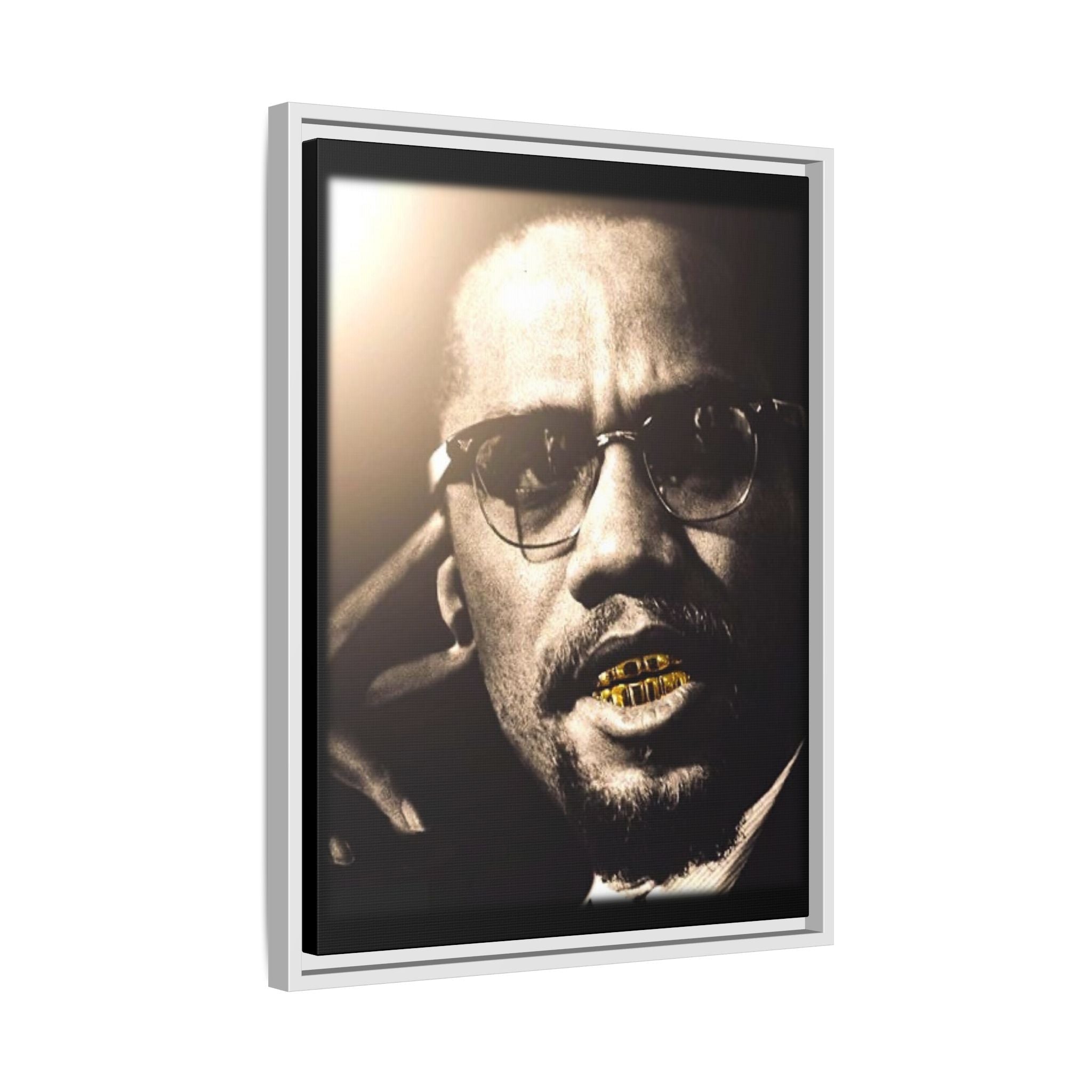 Malcom X  Matte Canvas, Framed (Multi-color)