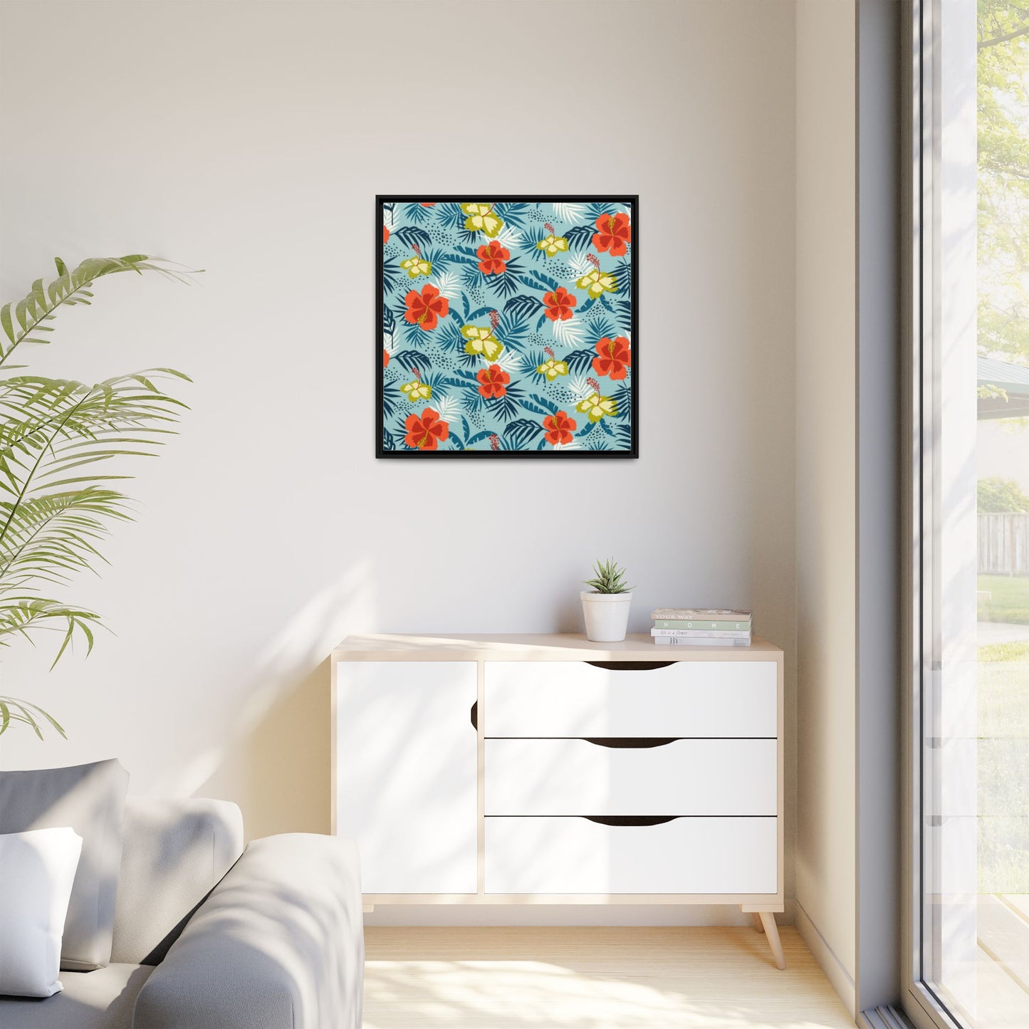 Tropical Summer Framed Matte Canvas Art