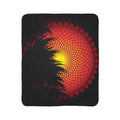 Black Palm Fleece Sherpa Blanket