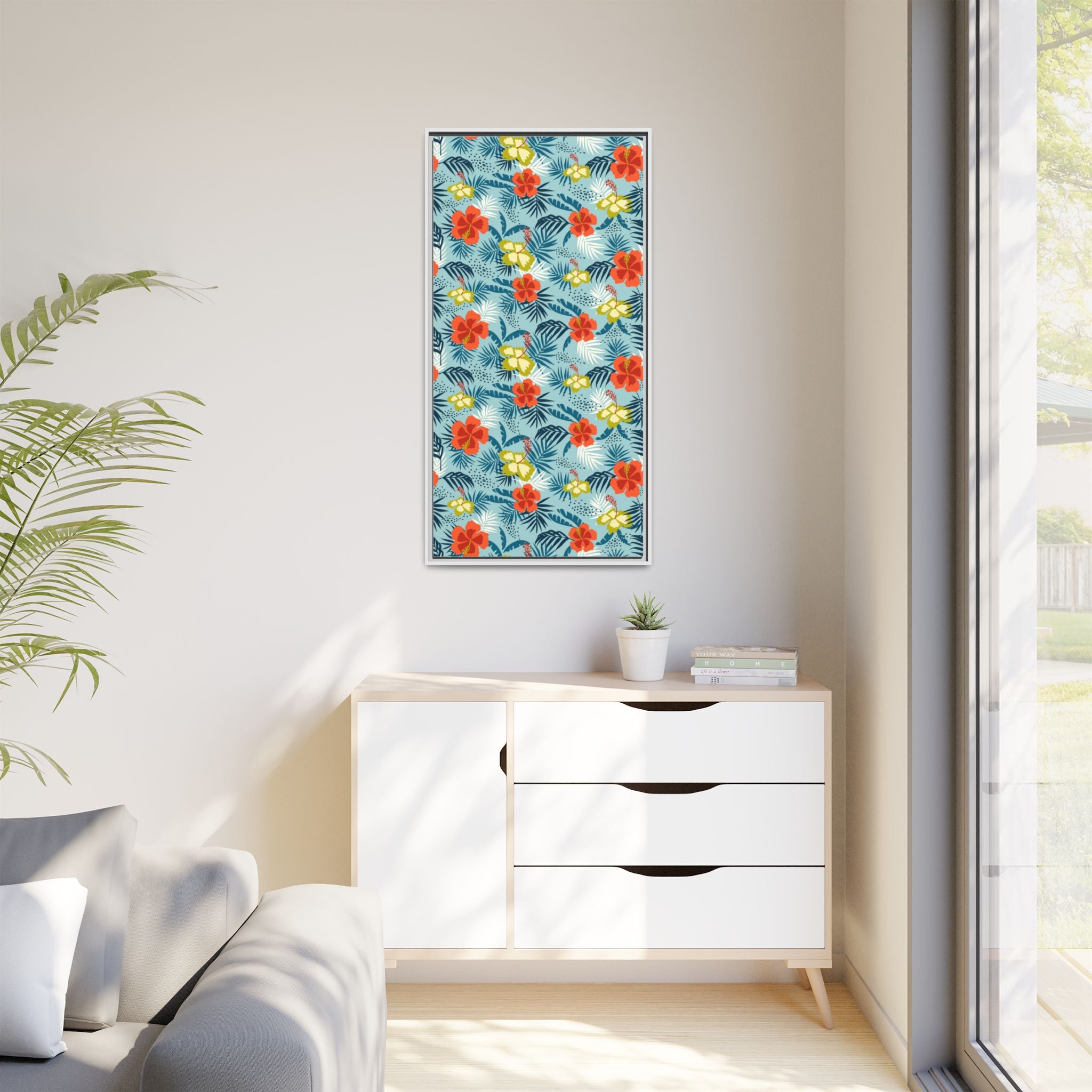 Tropical Summer Framed Matte Canvas Art