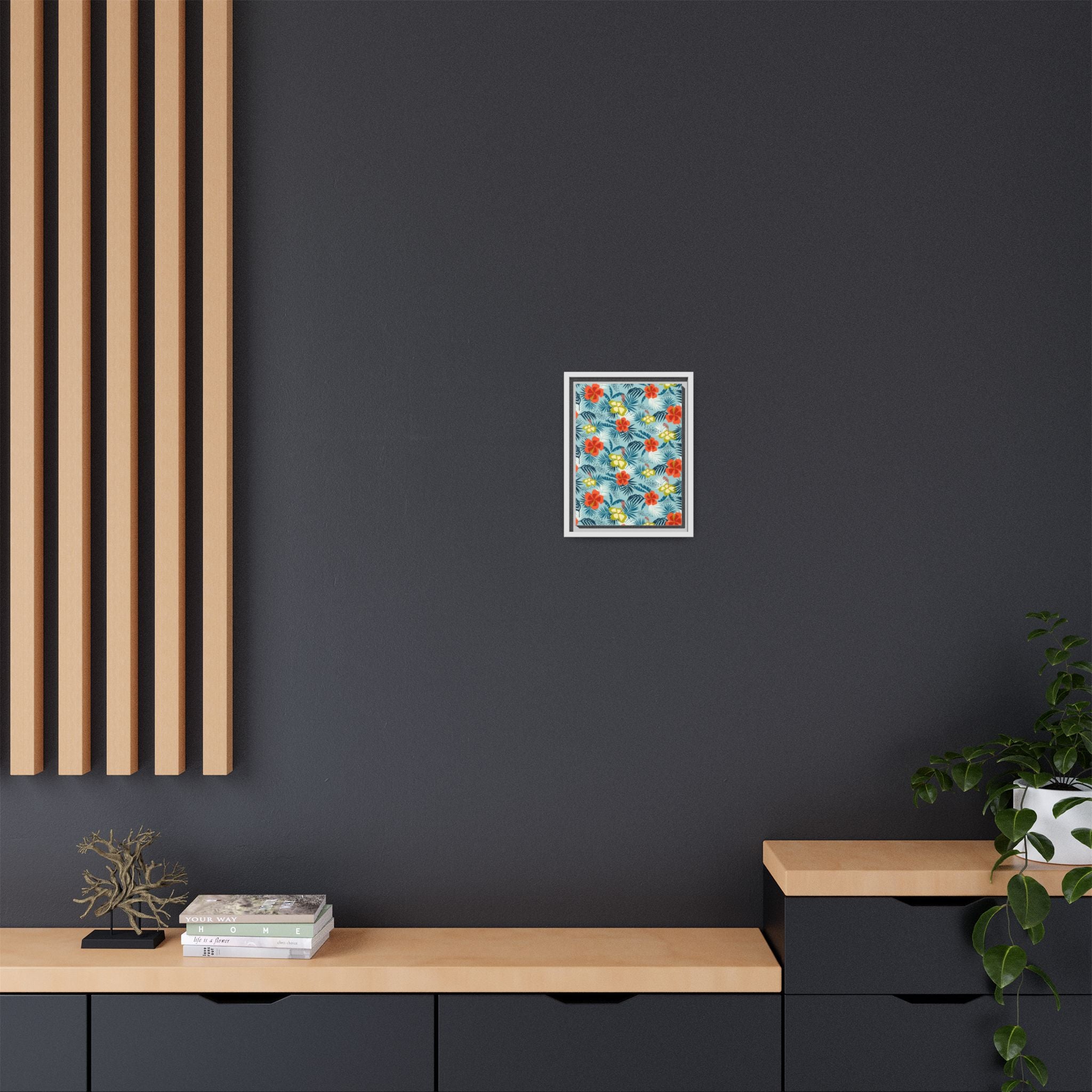 Tropical Summer Framed Matte Canvas Art