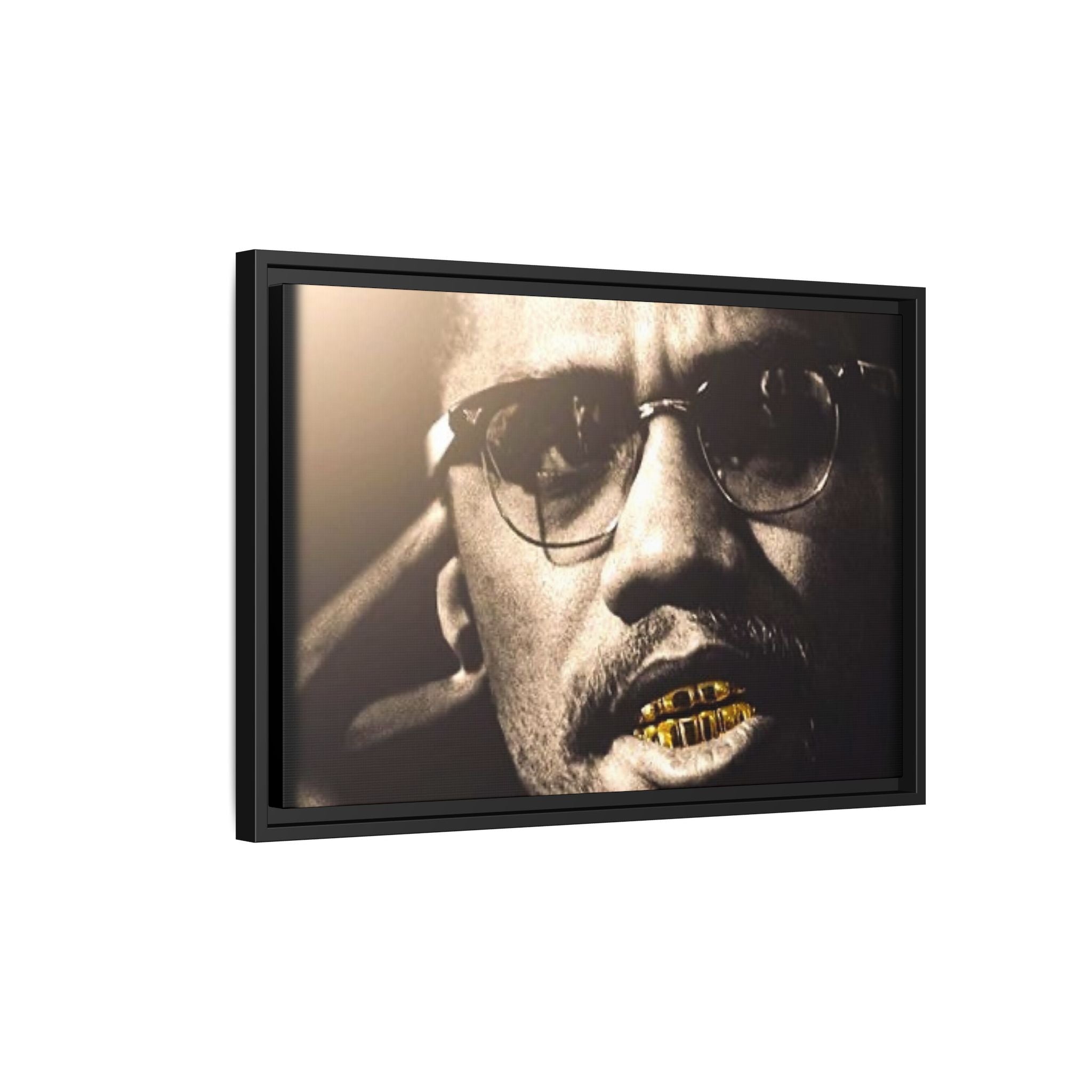 Malcom X  Matte Canvas, Framed (Multi-color)