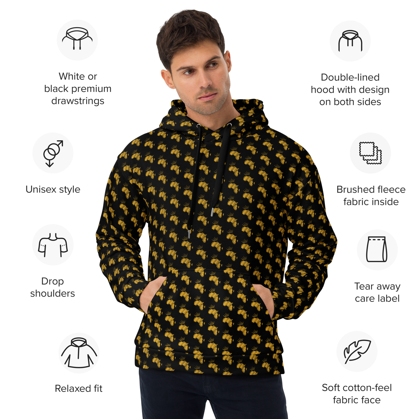 African Kings Black & Gold Hoodie (2025)